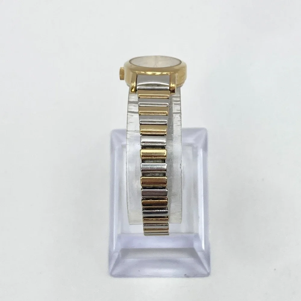 Timex Cavatina Womens Watch 18mm Gold Silver Tone Stretch Band New Battery SMALL